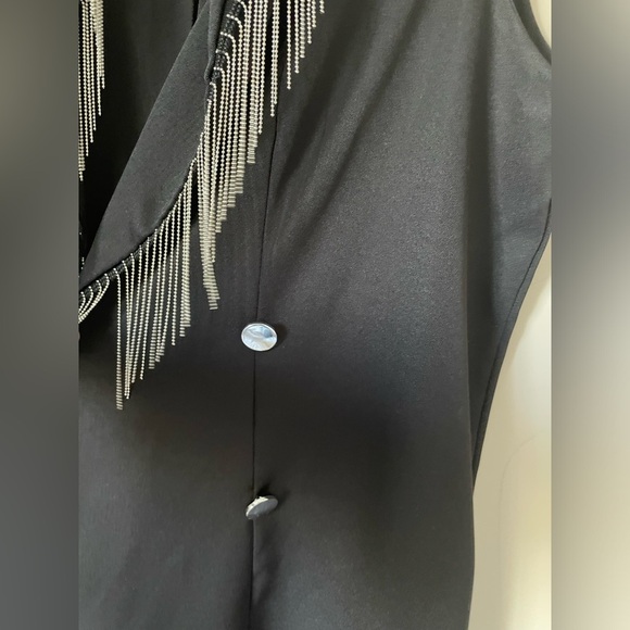 SHEIN curve love Black dress Vest with silver Fringe Accents and buttons 2XL - Picture 6 of 11